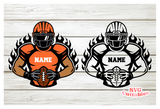 Football Player with Flames | SVG Cut File