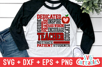 Teacher Subway Art SVG Cut File