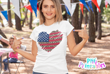 Leopard Print American Flag Heart | Fourth of July | PNG Sublimation File