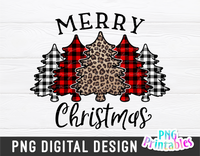 Merry Christmas Trees | Sublimation PNG