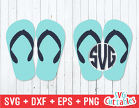 Flip Flop Monogram Frame | Summer | SVG Cut File