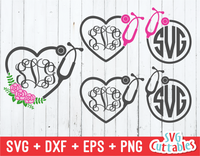 Nurse Monogram Frames | SVG Cut File