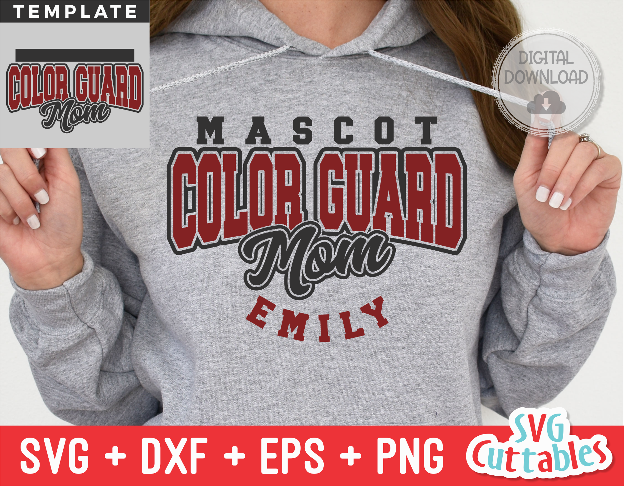 Color Guard Template 0014 | SVG Cut File | svgcuttablefiles