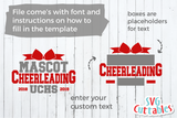Cheer svg Template 0014, svg cut file