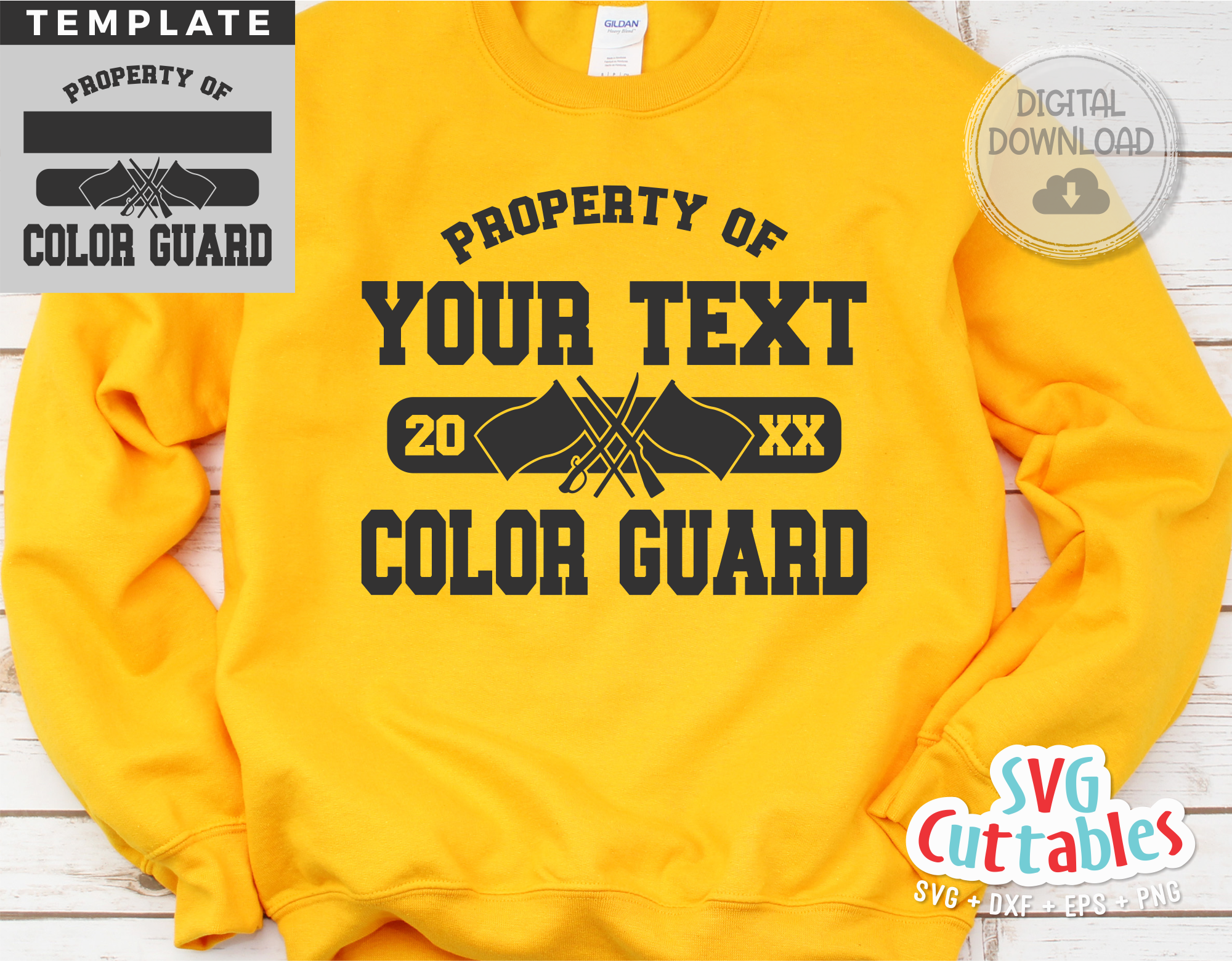 Color Guard Template 0016 | SVG Cut File | svgcuttablefiles