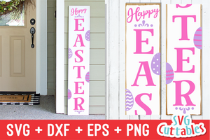 Happy Easter Vertical Sign SVG Cut File