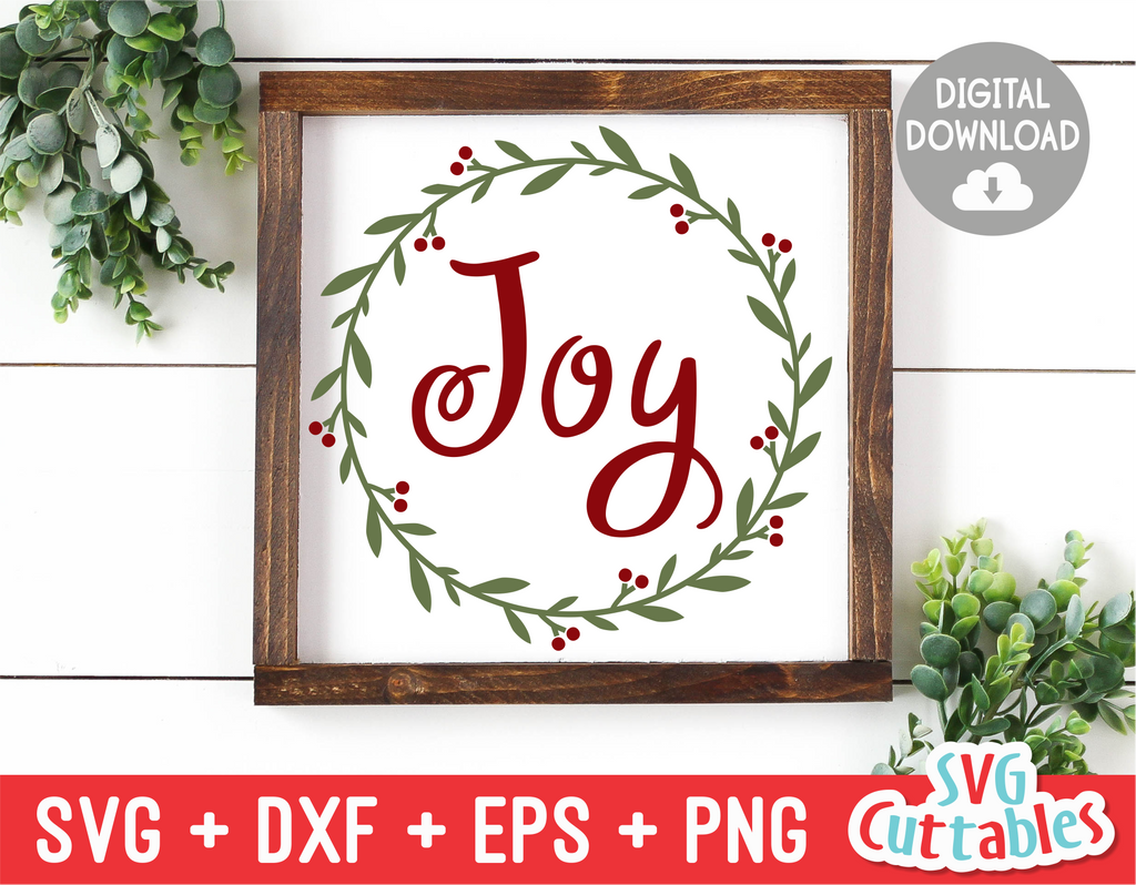 Joy Wreath | Christmas Cut File