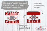 Cheer svg Template 0017, svg cut file