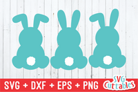 Three Easter Bunnies SVG Cut File