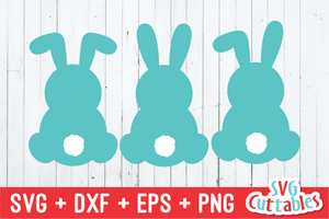 Three Easter Bunnies SVG Cut File