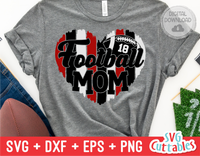 Football Mom Heart Paint Strokes | SVG Cut File
