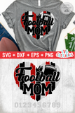 Football Mom Heart Paint Strokes | SVG Cut File