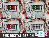 Merry Christmas Plaids | Sublimation PNG
