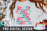 Reindeer Names Christmas | Sublimation PNG