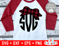 Buffalo Plaid Bow Monogram Frame | Cut File