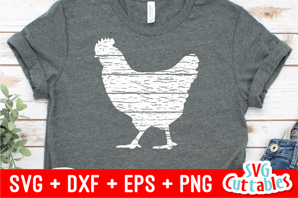 Distressed Chicken SVG Cut File