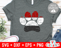 Distressed Paw Print | Cut File
