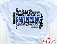 Swimming Word Art | SVG Cut File