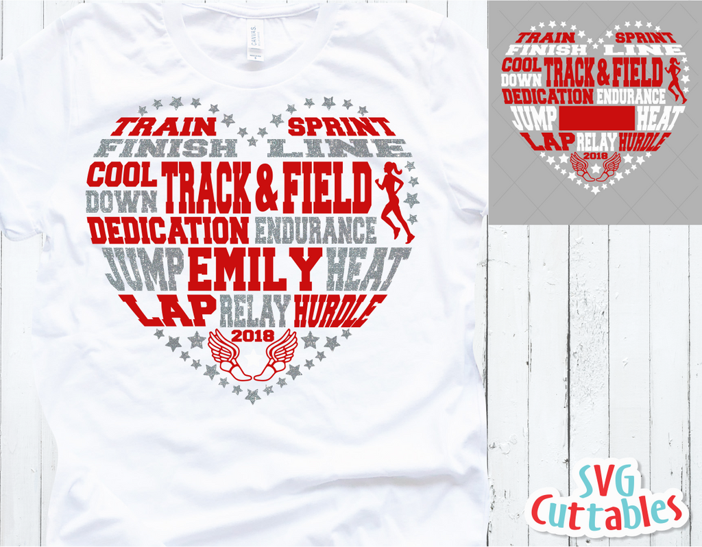 Track and Field Subway Art Heart