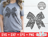 Cheer Bow Word Art | Cut File