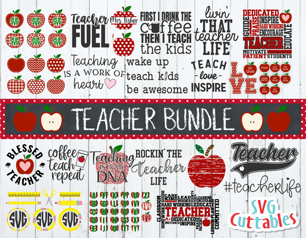 Teacher Bundle SVG Cut File