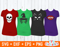 Witch, Skull, Cat, and Vampire | Halloween SVG Cut File