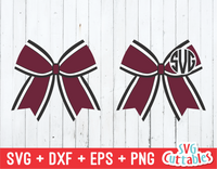 Three Color Cheer Bow | Monogram Frame SVG Cut File