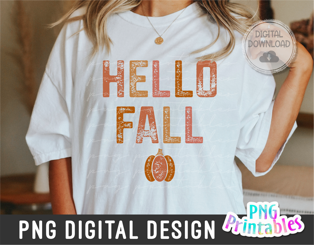 Hello Fall | PNG Sublimation File