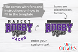 Rugby Mom Template 002 | SVG Cut File