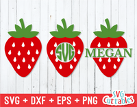 Strawberry | Monogram Frame | SVG Cut File