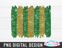 Green and Gold Brush Strokes | PNG Sublimation File