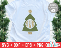 Christmas Tree Monogram Frame | Cut File