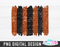Orange and Black Brush Strokes | PNG Sublimation File