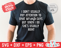 I Don't Usually Pay Attention | Men's | SVG Cut File