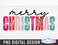 Merry Christmas Multi Color | Sublimation PNG