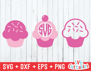 Set of 3 Cupcakes  | SVG Cut File