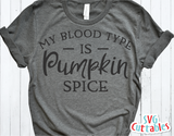 My Blood Type is Pumpkin Spice | Fall Cut File