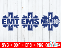 Split EMT, EMS and Paramedic | SVG Cut File