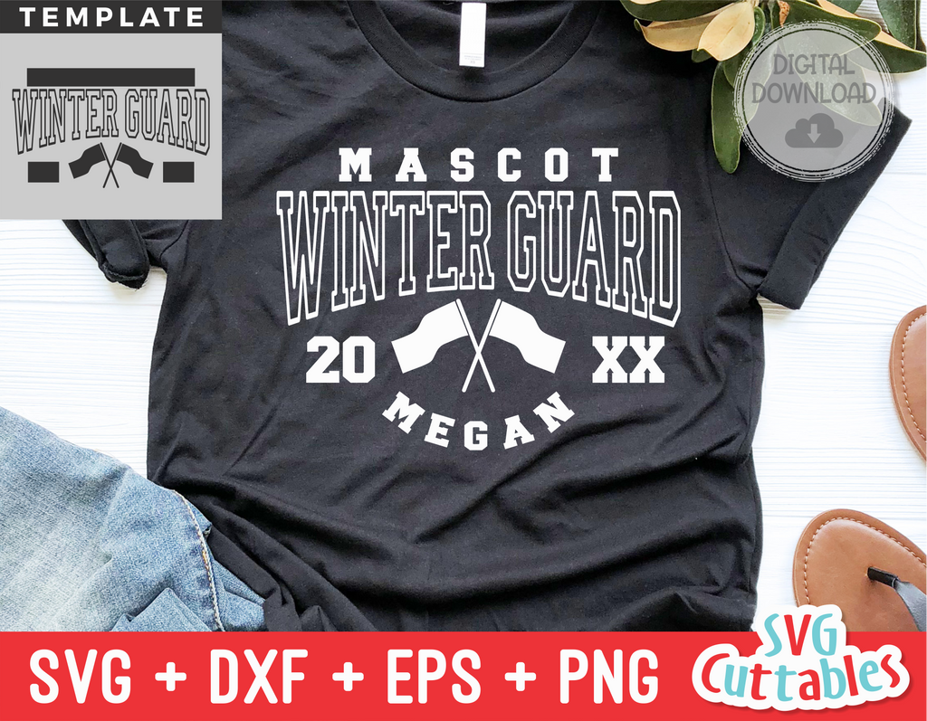 Winter Guard Template 003 | Color Guard SVG