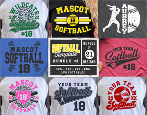 Softball SVG Template Bundle 2