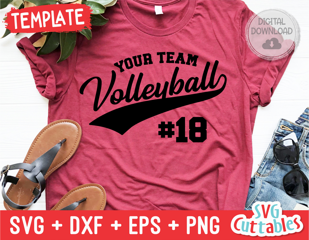 Volleyball Template 0040 | SVG Cut File