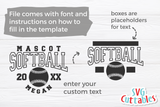 Softball Template 0042 | SVG Cut File