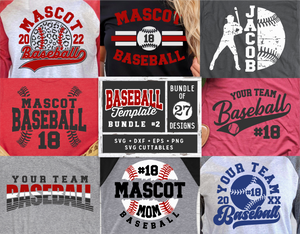 Baseball SVG Template Bundle 2