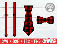 Buffalo Plaid Ties and Suspenders | Cut File