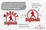 Softball Template 0045 | SVG Cut File