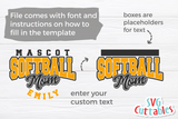 Softball Template 0049 | SVG Cut File