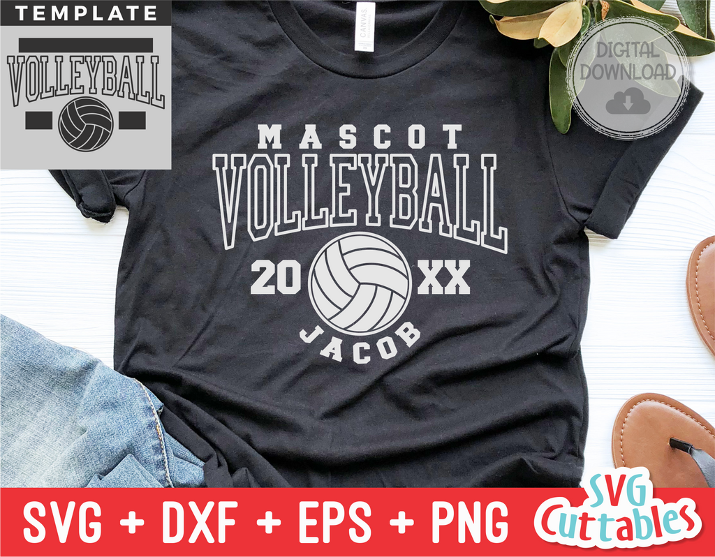 Volleyball Template 0049 | SVG Cut File | svgcuttablefiles