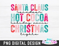Santa Claus Reindeer Hot Cocoa | Sublimation PNG