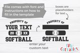 Softball Template 0051 | SVG Cut File