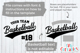 Basketball Template 0054 | SVG Cut File